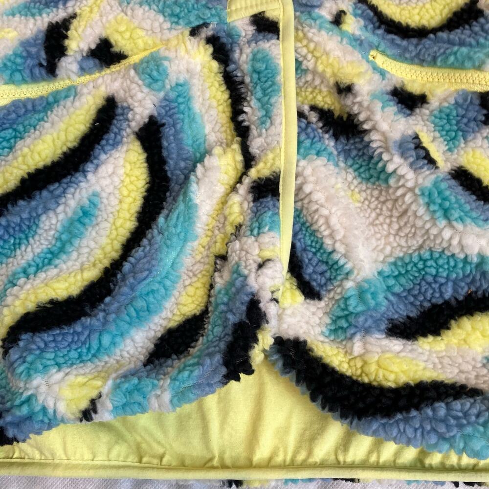 Free People Movement Sz M Rocky Ridge Jacket Sherpa Fleece Blue Rainbow Combo - Picture 7 of 16